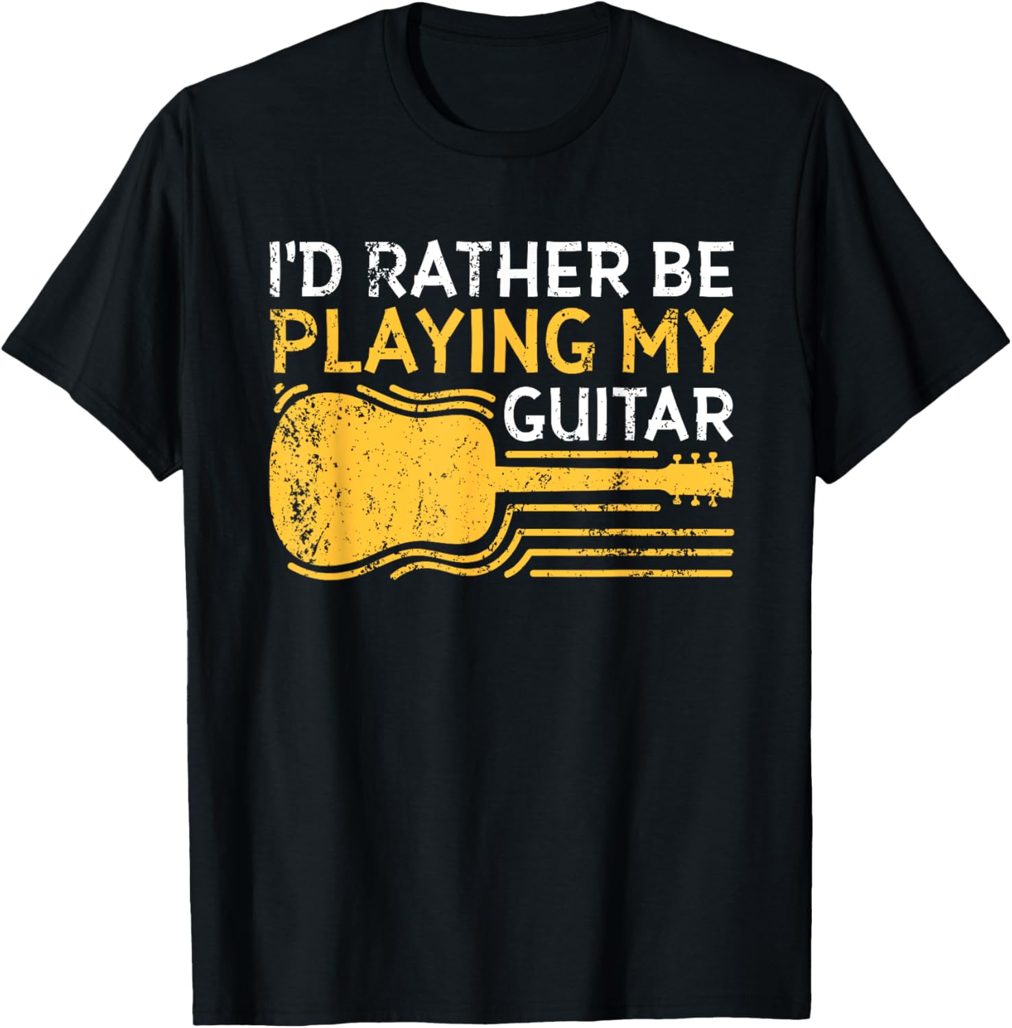 I'd Rather Be Playing My Guitar T-Shirt - T-Shirt | Black