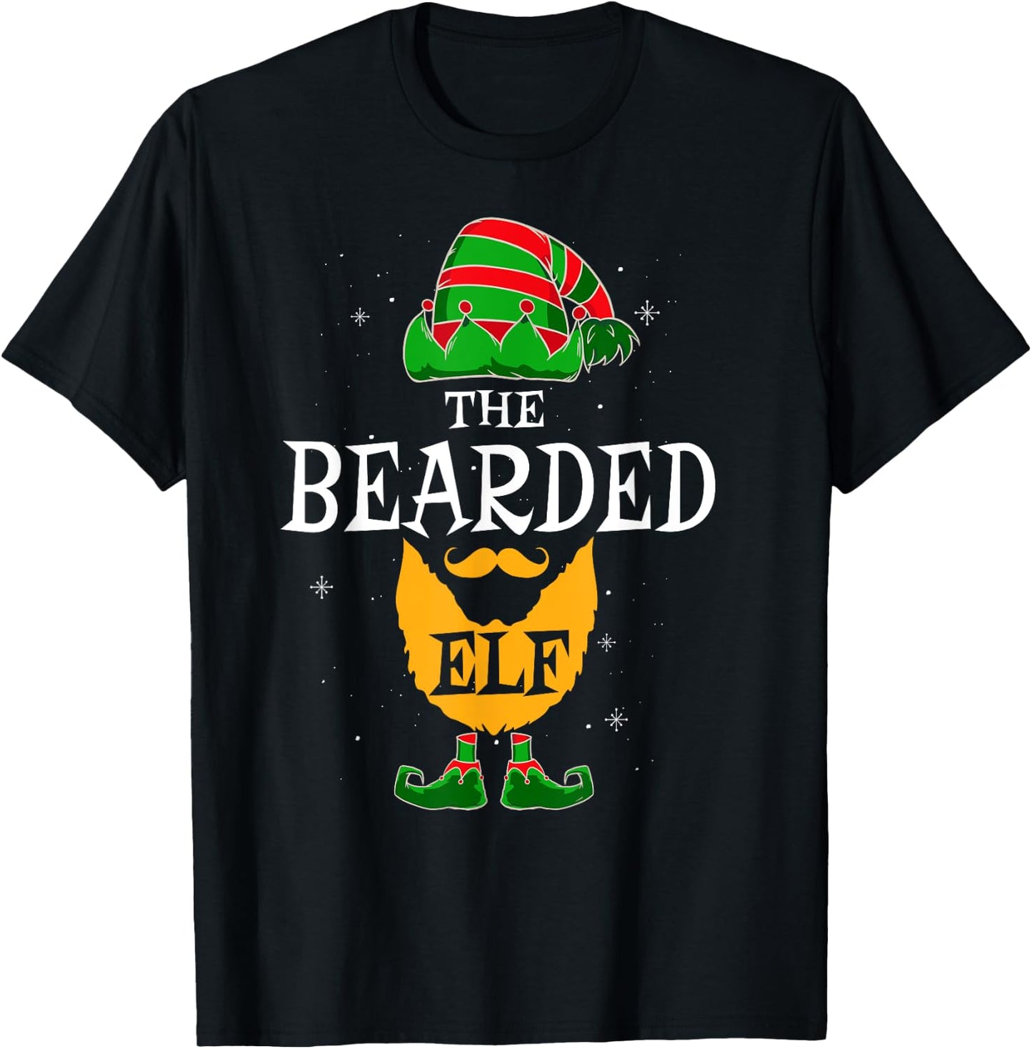 The Bearded Elf Group Matching Family Christmas Daddy Funny T-Shirt - T-Shirt | Black