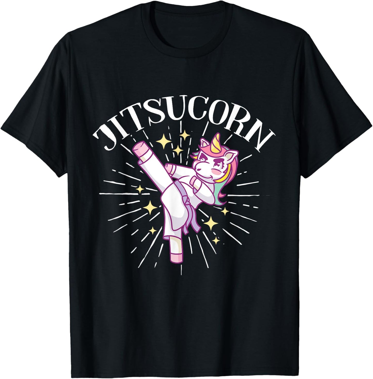 Brazilian Jiu Jitsu MMA Bjj Hugger Unicorn Jitsucorn T-Shirt - T-Shirt | Black