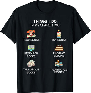 I Love Reading Bookish Literary Abibliophobia T-Shirt - T-Shirt | Black