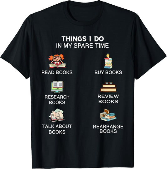I Love Reading Bookish Literary Abibliophobia T-Shirt - T-Shirt | Black