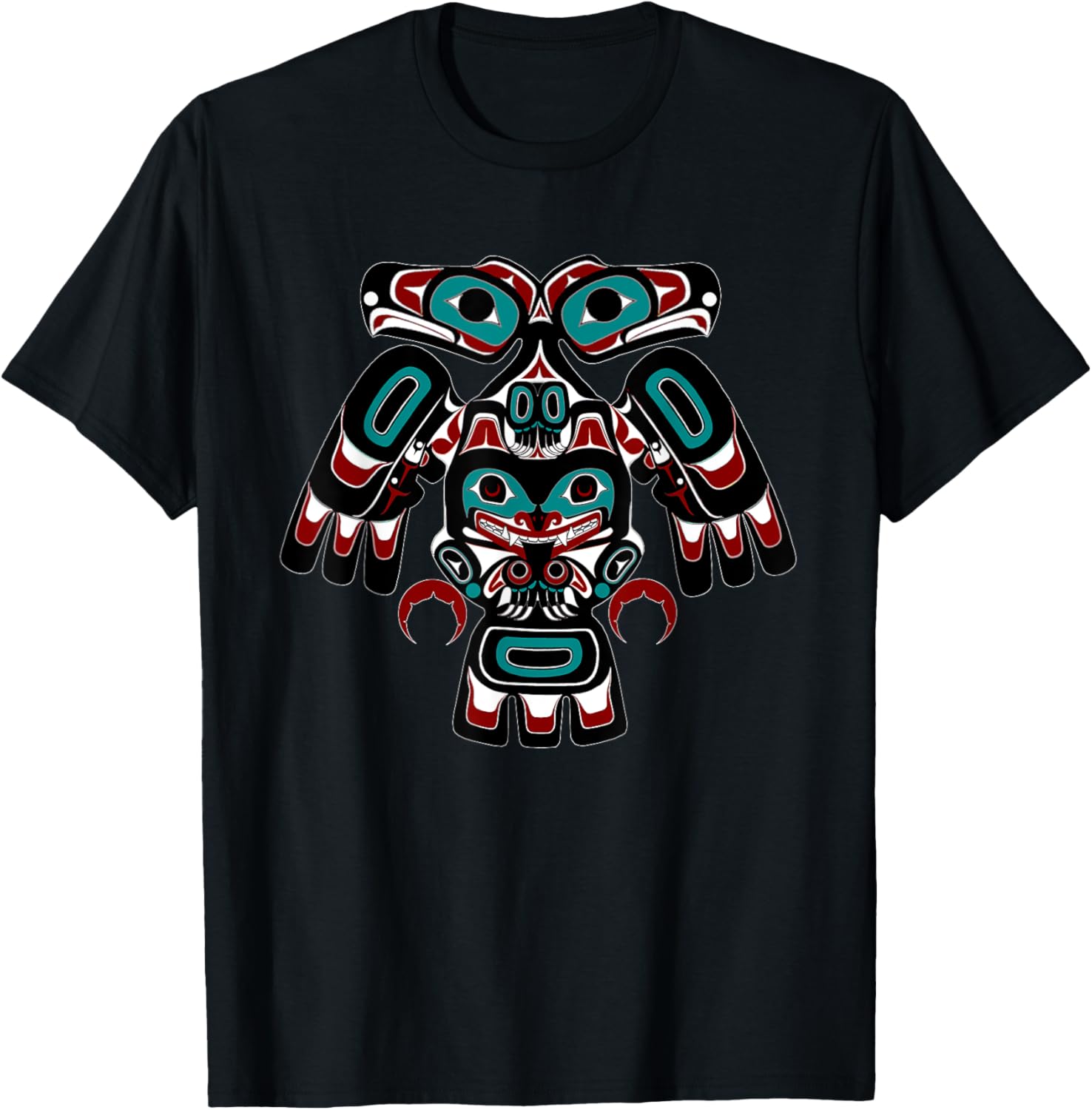 Alaska Native American Indian Tlingit Eagle Bear Clan T-Shirt - T-Shirt | Black