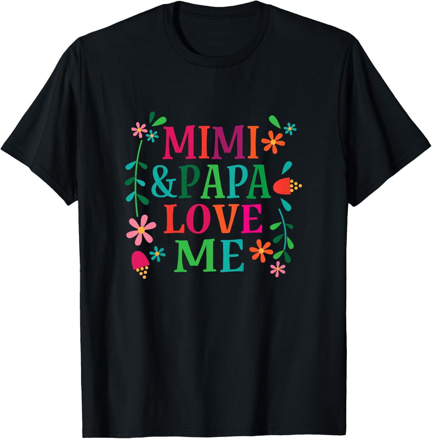 Mimi and Papa Love Me Granddaughter T-Shirt - T-Shirt | Black
