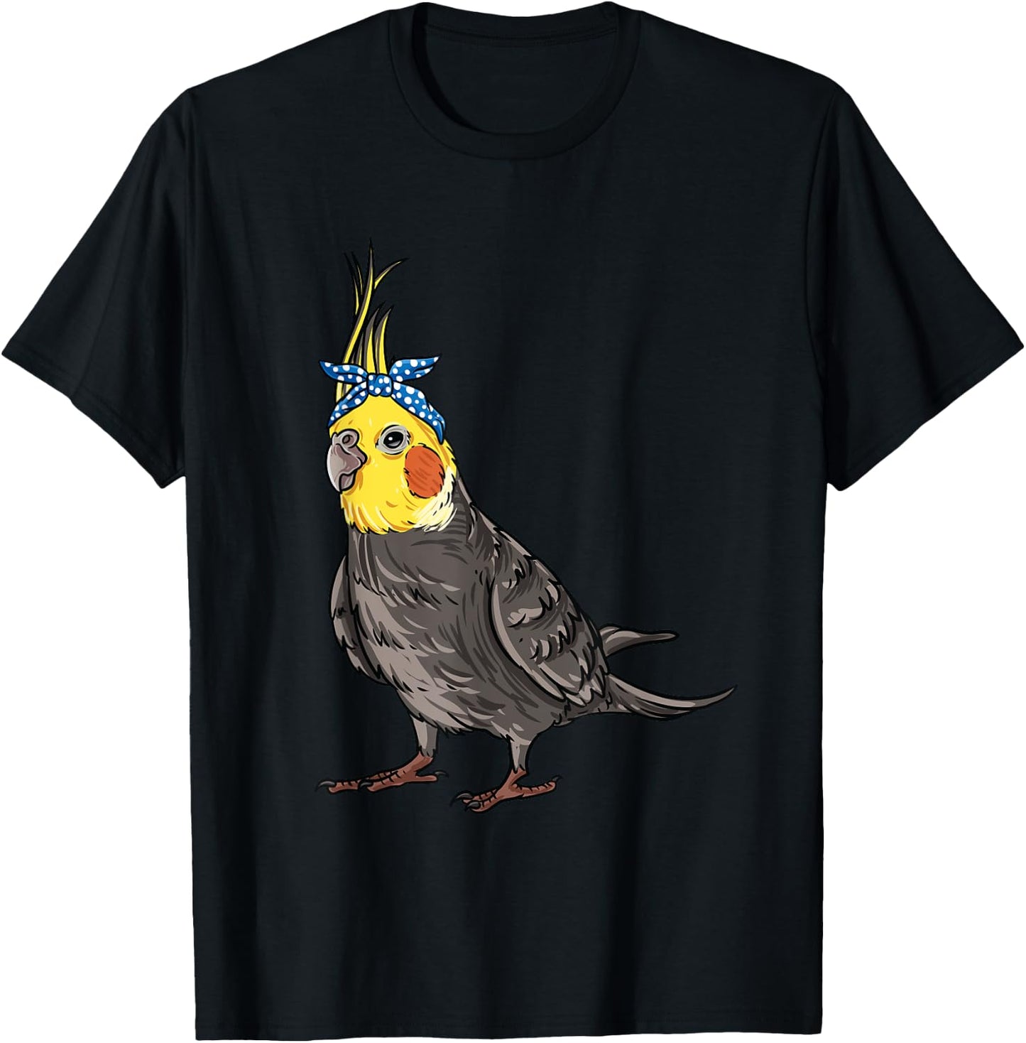 Cockatiel Gift Bird Lovers- Adorable Headband Cockatiel T-Shirt - T-Shirt | Black