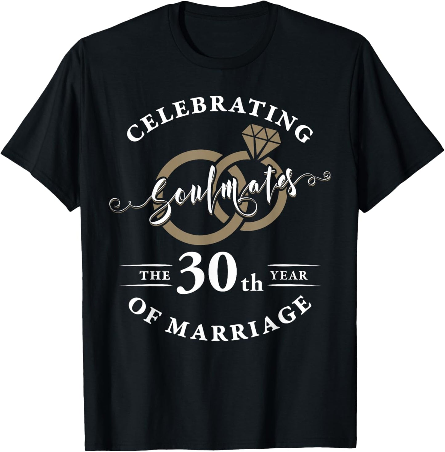 30 Year 30th Wedding Anniversary Husband Wife Married Couple T-Shirt - T-Shirt | Black