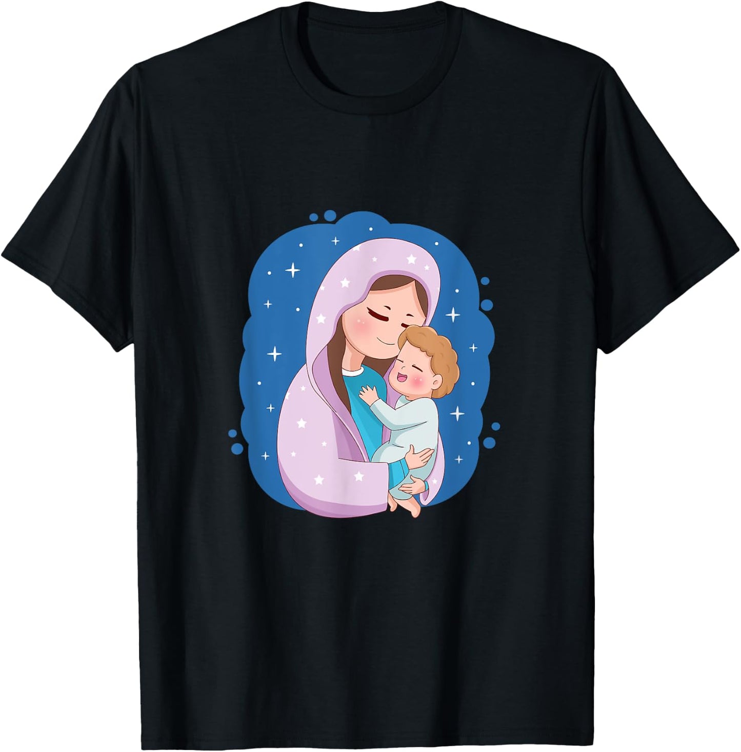 Virgin Mary and Holy Child T-Shirt - T-Shirt | Black