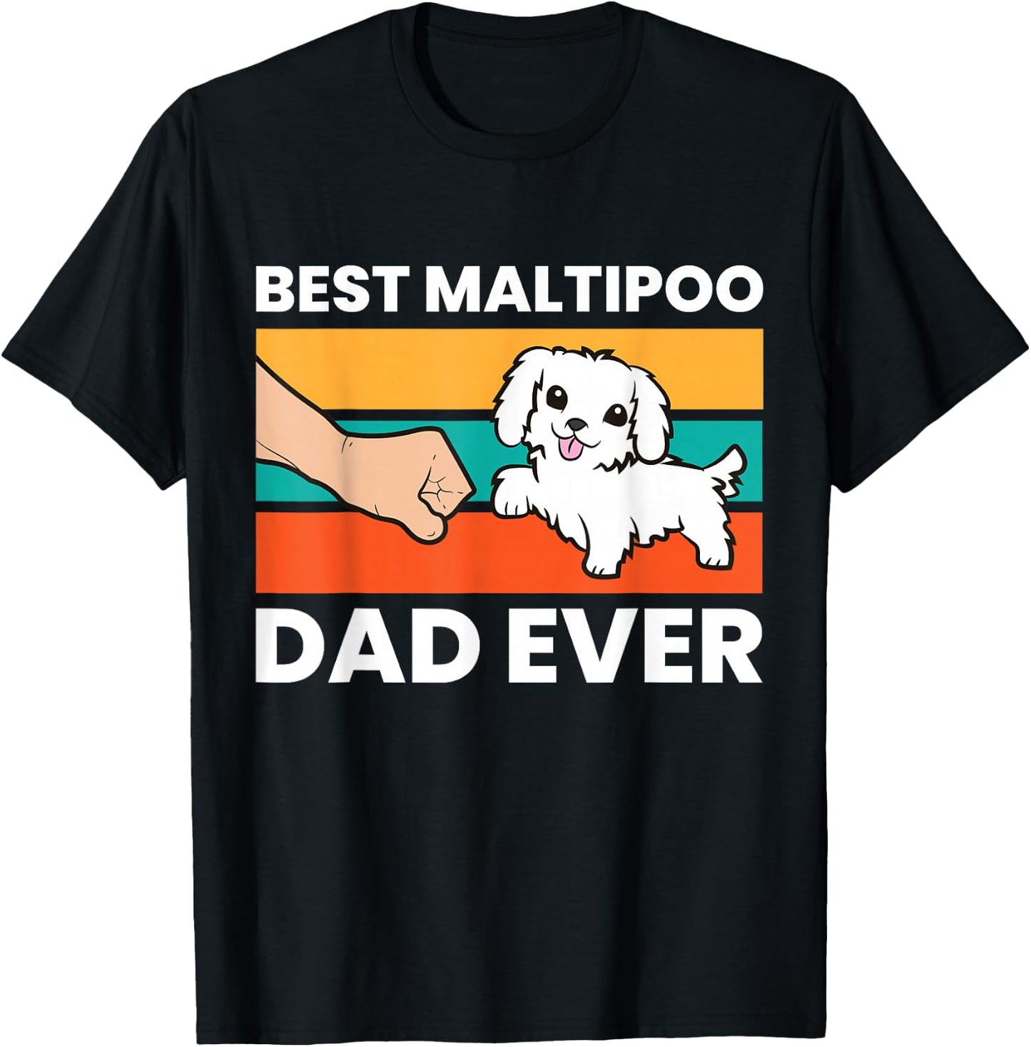 Best Maltipoo Dad Ever Pet Maltipoo Dog T-Shirt - T-Shirt | Black
