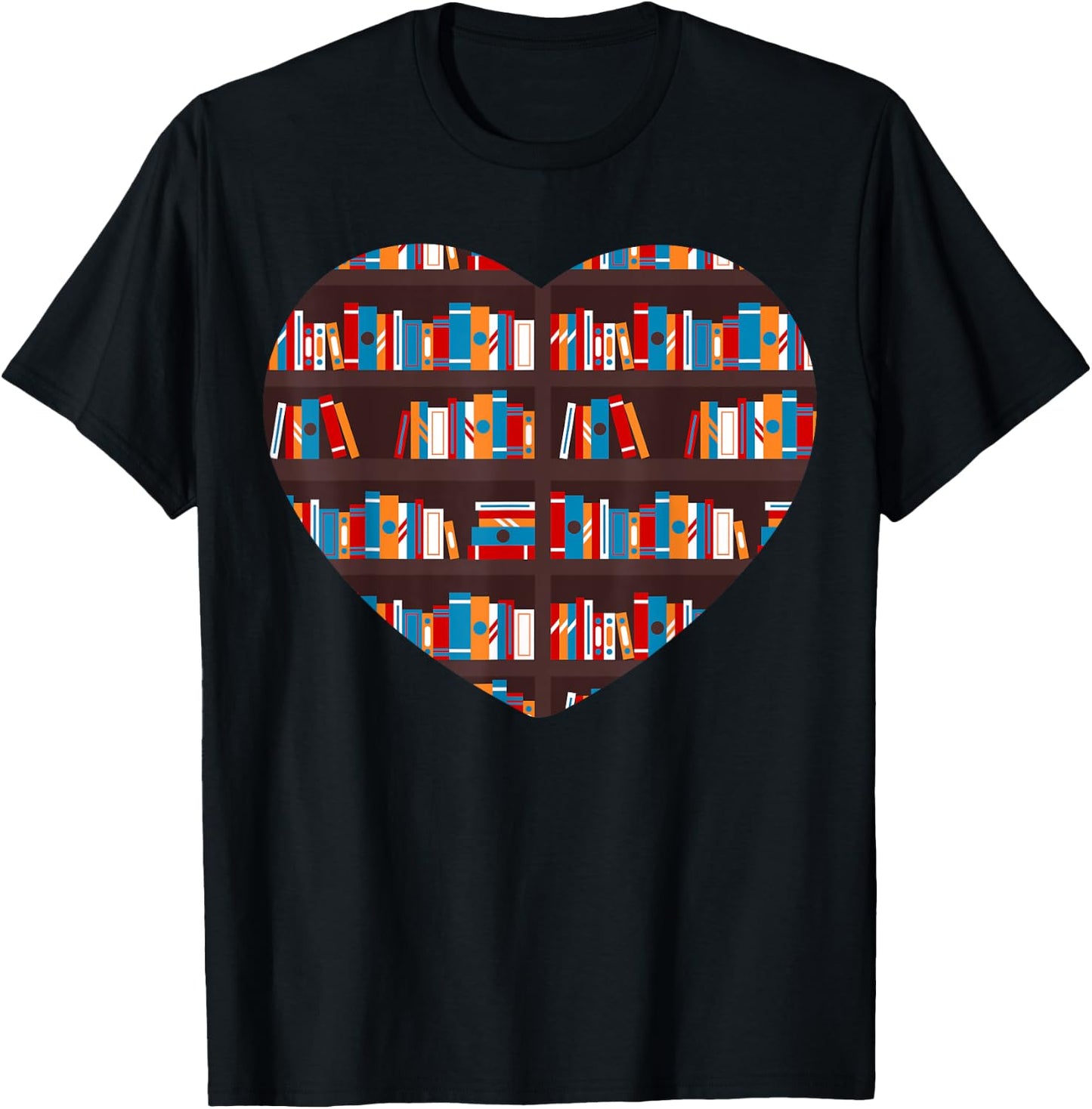 Book Reading Club Librarian Library Love Heart T-Shirt - T-Shirt | Black