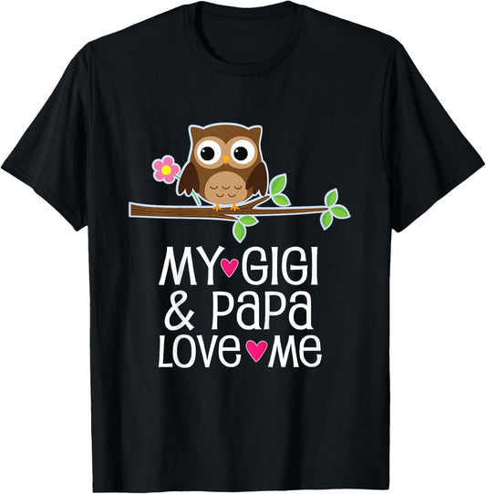 My Gigi and Papa Love Me Grandchild T-Shirt - T-Shirt | Black