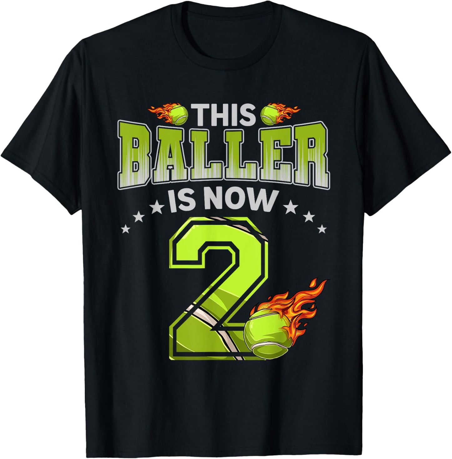 2nd Birthday Boys Tennis Player Gifts 2 Years Old Kids Boy T-Shirt - T-Shirt | Black