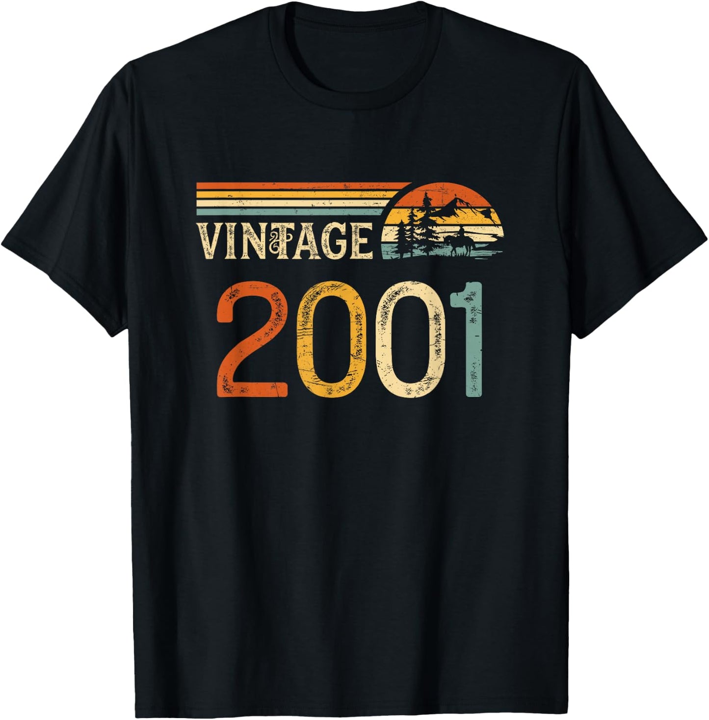Vintage Made in 2001 - 24th Birthday 24 years old Men Women T-Shirt - T-Shirt | Black