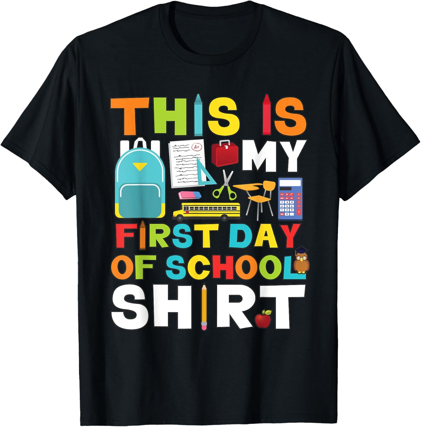 First Day of School Shirt Boys Girls Back To School T-Shirt - T-Shirt | Black