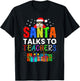 Santa Talks To Teacher Style jersey T-Shirt - T-Shirt | Black