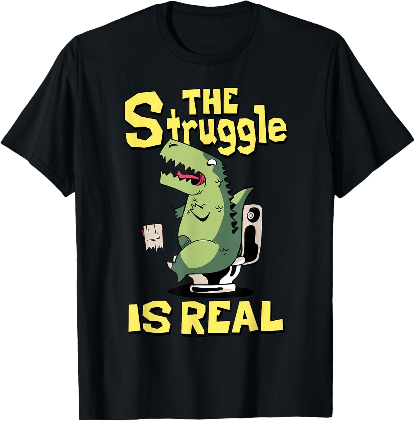 The Struggle is Real Trex Short Arm T Rex Funny T-Shirt - T-Shirt | Black