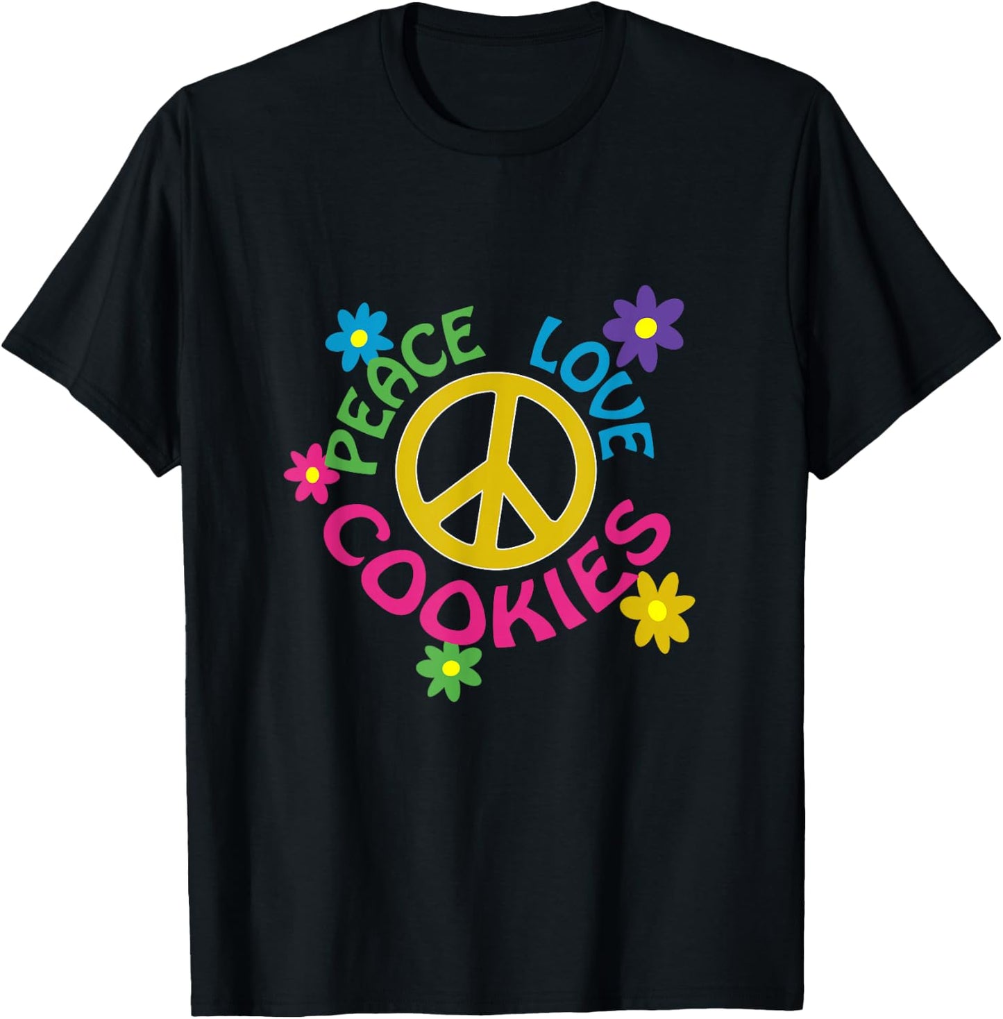 Peace Love Cookies T-Shirt - T-Shirt | Black