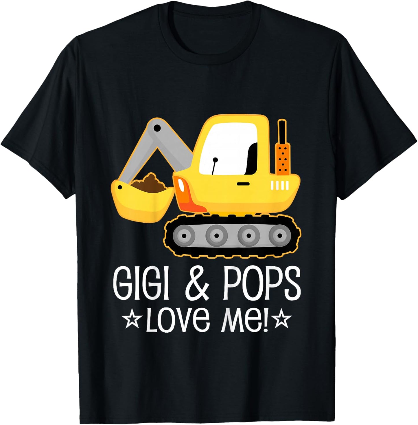 Kids Gigi and Pops Grandson Construction Truck T-Shirt - T-Shirt | Black