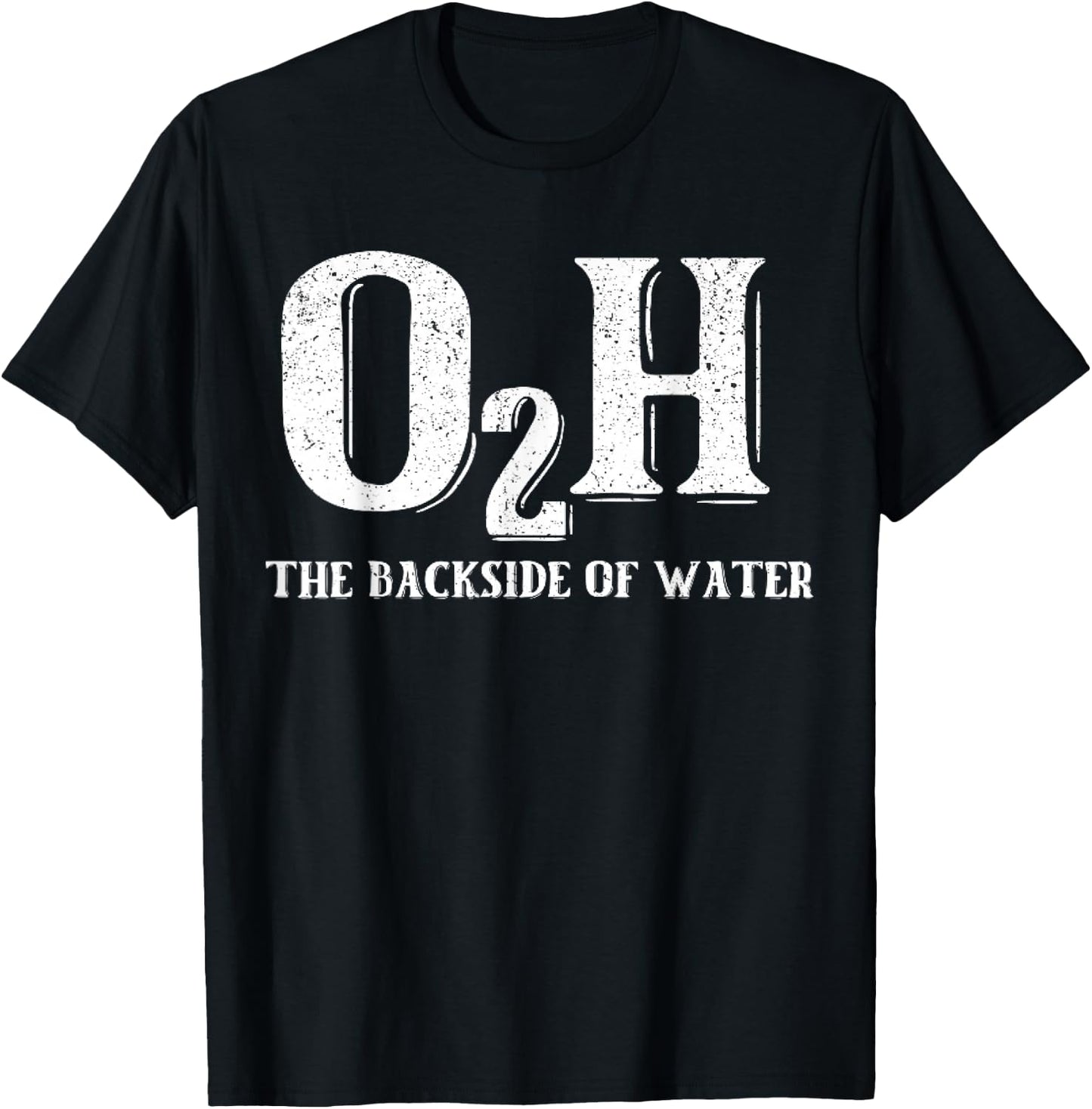 O2H Backside of Water Vintage Retro Distressed Black T-Shirt - T-Shirt | Black