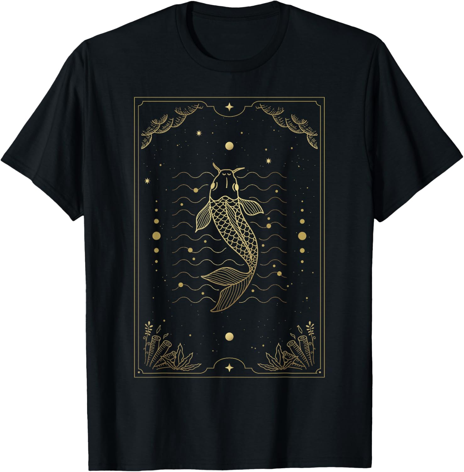 Fish In Tarot Cards T-Shirt - T-Shirt | Black