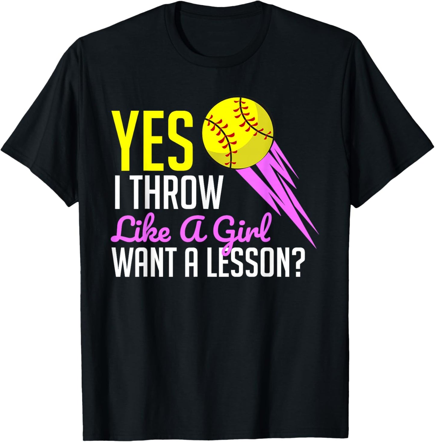 Funny Softball Game Player Sports Lover Gift Girls T-Shirt - T-Shirt | Black