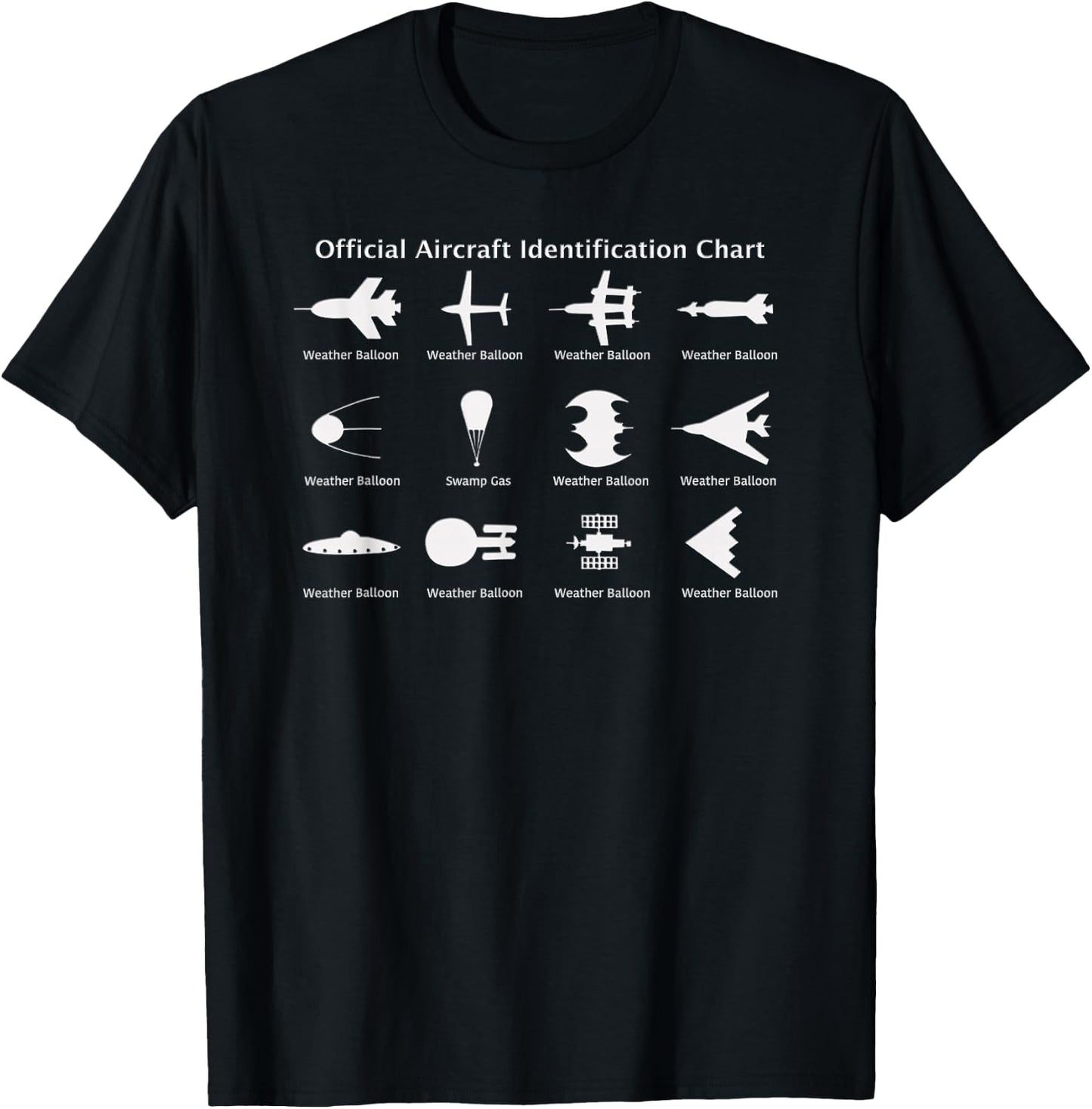 Official Aircraft ID Chart ~ Weather Balloon T-Shirt - T-Shirt | Black