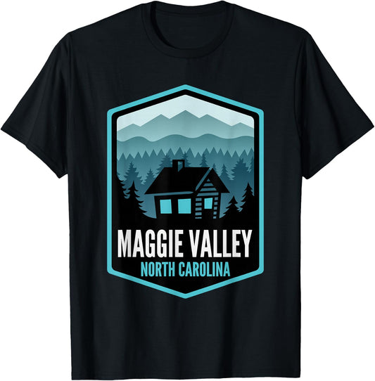 Maggie Valley North Carolina Cabin T-Shirt - T-Shirt | Black