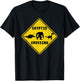 Cryptid Crossing Yield Road Sign Funny Nessie Bigfoot Hodag T-Shirt - T-Shirt | Black