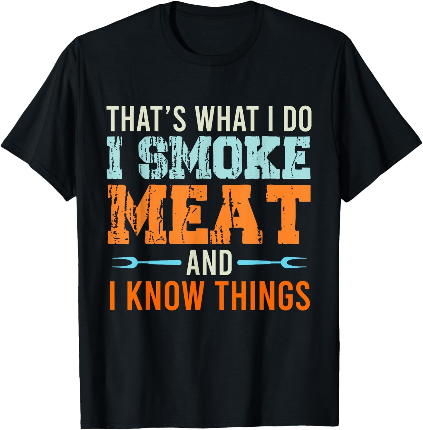 Grillmeister Gift Men's Smoker Smoke Vintage T-Shirt - T-Shirt | Black