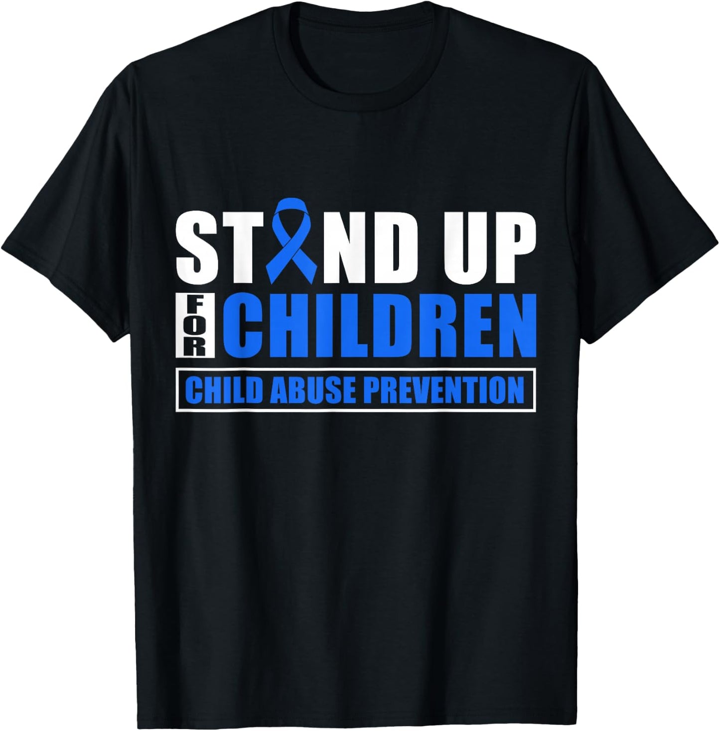 Stand Up For Children - Child Abuse Prevention Month T-Shirt - T-Shirt | Black