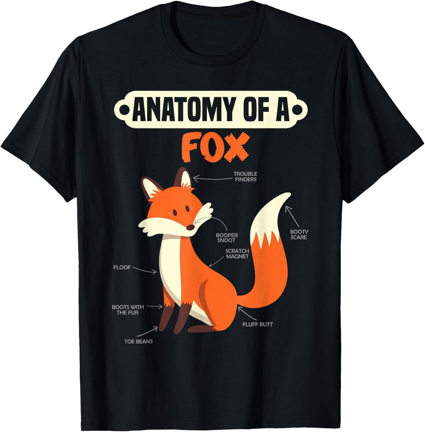 Anatomy of a fox T-Shirt - T-Shirt | Black