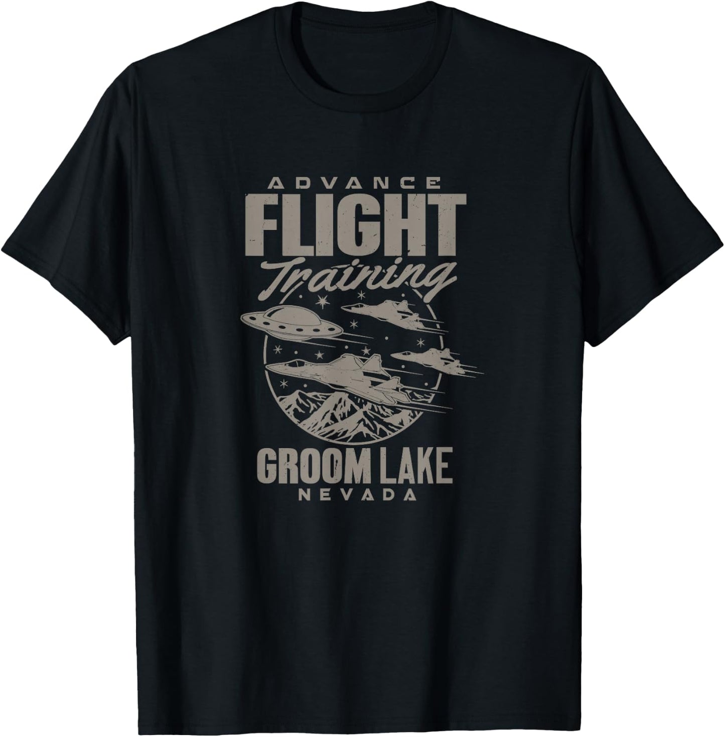 Area 51 UFO Groom Lake Advance Flight training T Shirt T-Shirt - T-Shirt | Black
