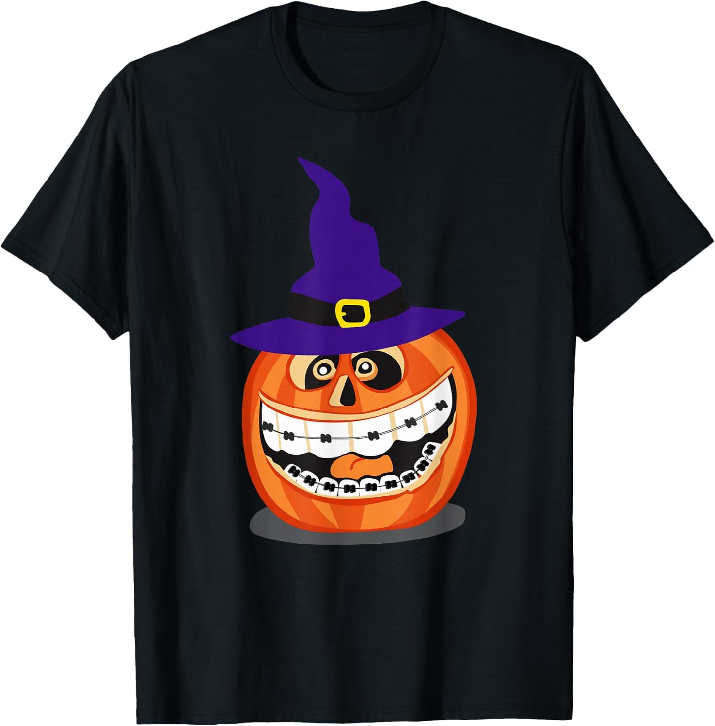 Funny Halloween Dentist Costume Teeth Pumpkin Dental T-Shirt - T-Shirt | Black