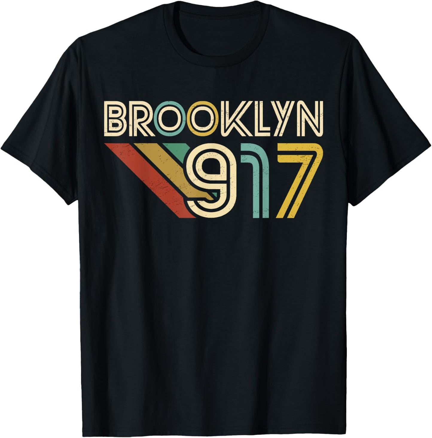 Brooklyn 917 New York City State Area Code, Vintage Brooklyn T-Shirt - T-Shirt | Black