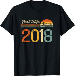 7th wedding anniversary - Best Wife Since 2018 7 years T-Shirt - T-Shirt | Black