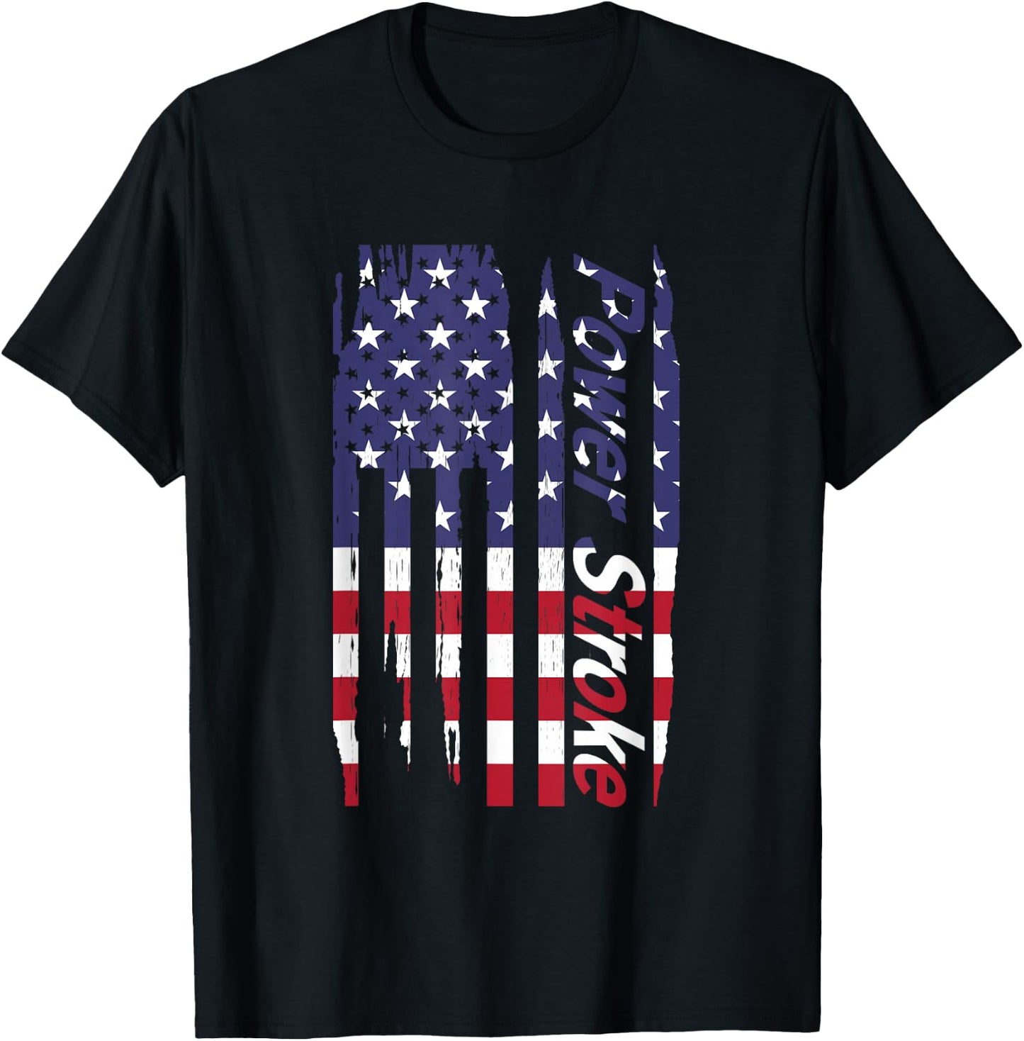 Power Stroke American Flag T-Shirt - T-Shirt | Black