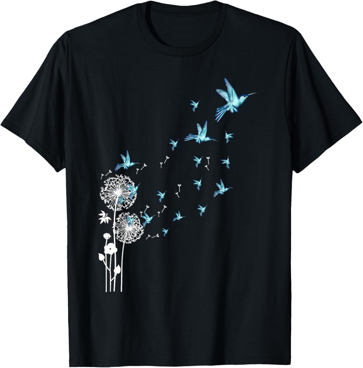 Cute Dandelion hummingbird bird motif bird of paradise T-Shirt - T-Shirt | Black