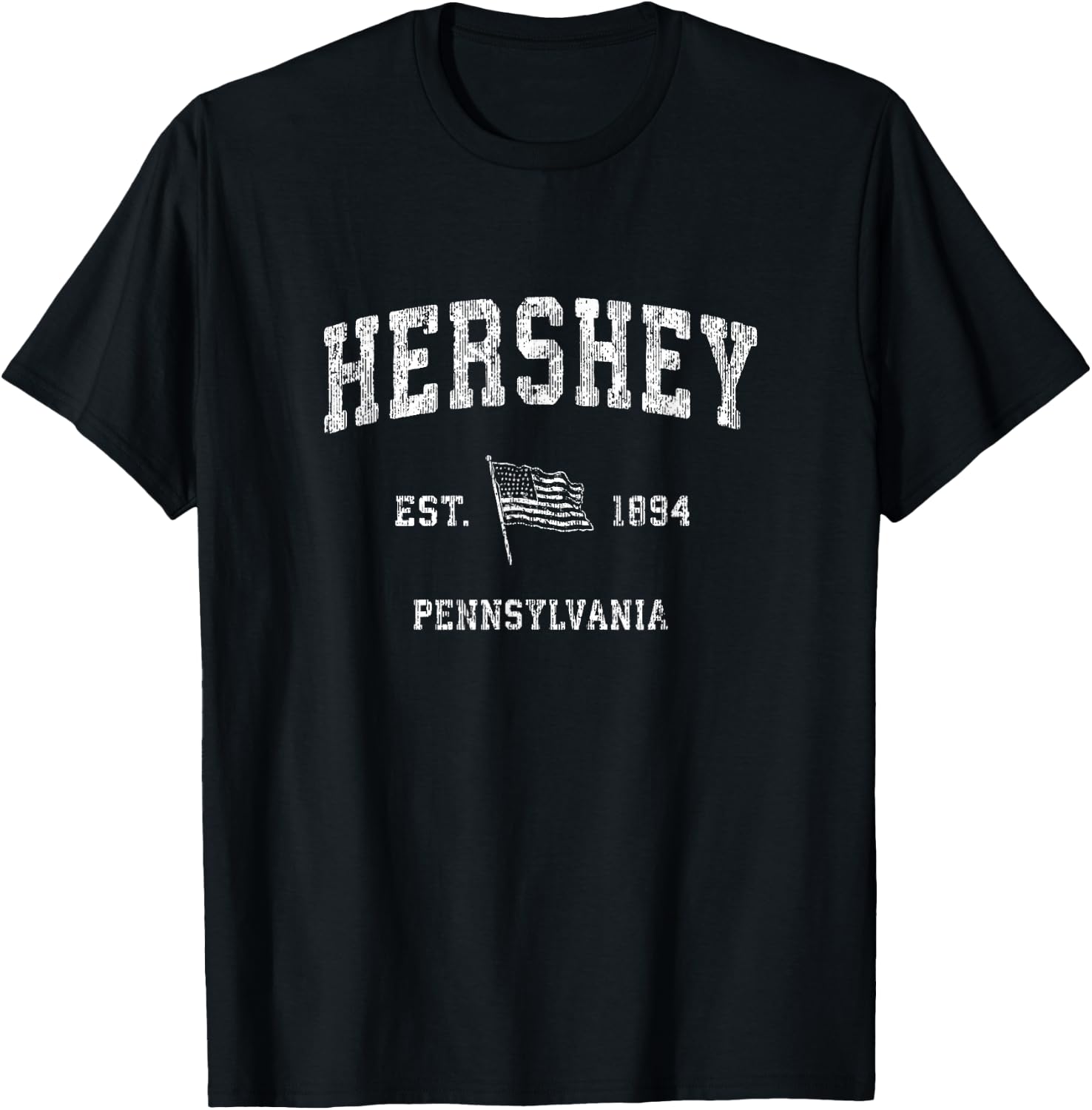 Hershey Pennsylvania PA Vintage US Flag Sports T-Shirt - T-Shirt | Black