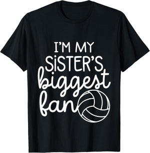 Volleyball Big Sisters Biggest Fan Baby Toddler Boys Girls T-Shirt - T-Shirt | Black