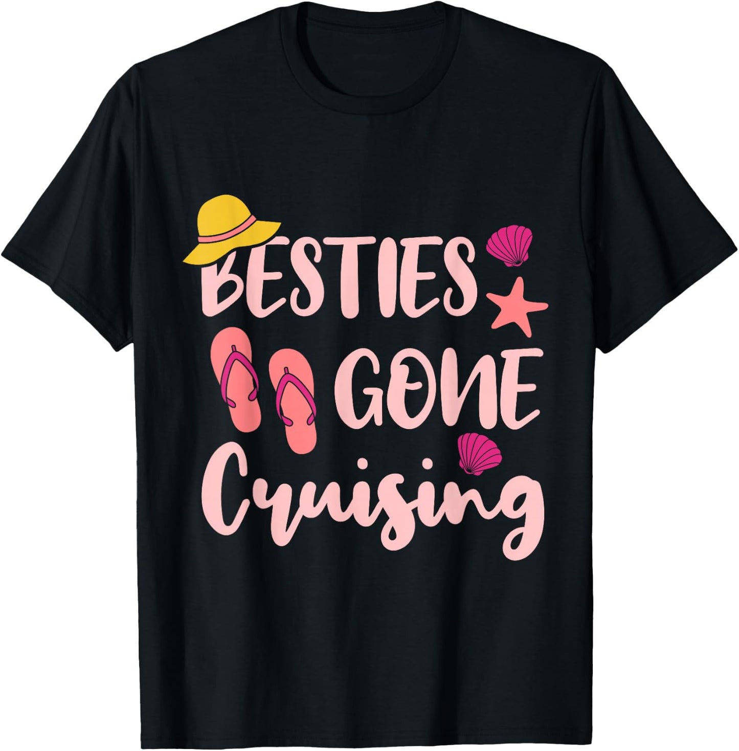 Besties Gone Cruising Ladies Girls Girlfriends Cruise Vacay T-Shirt - T-Shirt | Black