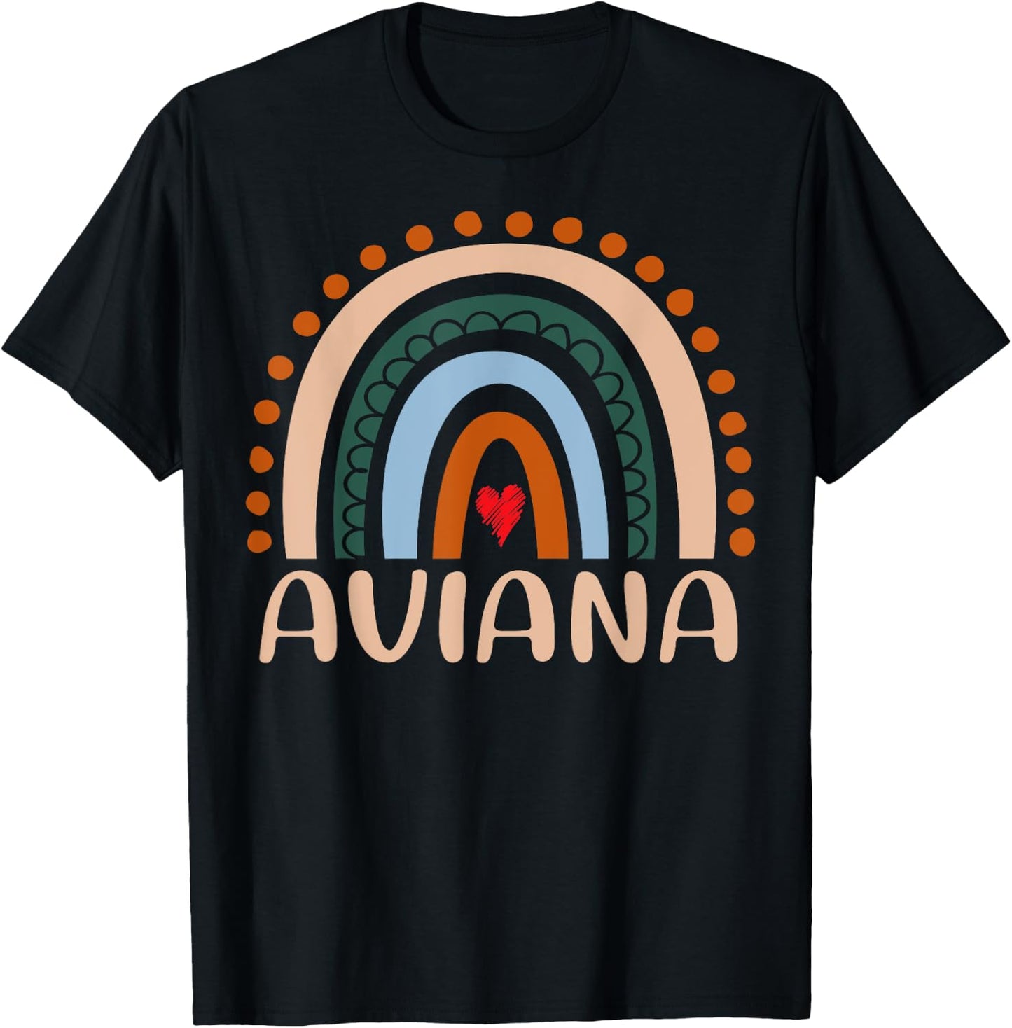 Aviana Name Personalized Funny Women Rainbow Aviana T-Shirt - T-Shirt | Black