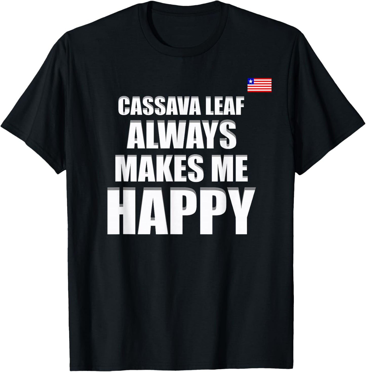 Liberian Food, Liberia Flag, Cassava Leaf, Liberia T-Shirt - T-Shirt | Black