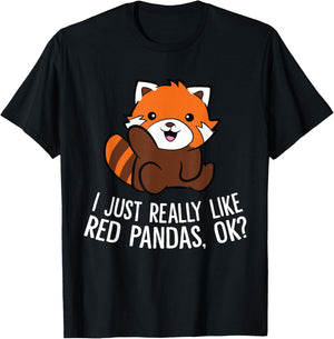 Red Panda Lover I Just Really Like Red Pandas Ok T-Shirt - T-Shirt | Black