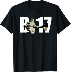 B-17 B17 Flying Fortress WW2 Bomber Plane T-Shirt - T-Shirt | Black