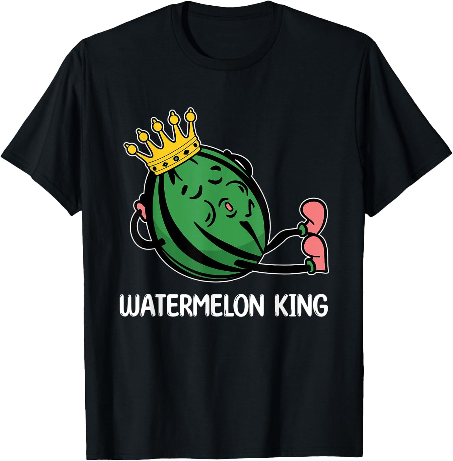 Cool Watermelon King Design T-Shirt - T-Shirt | Black
