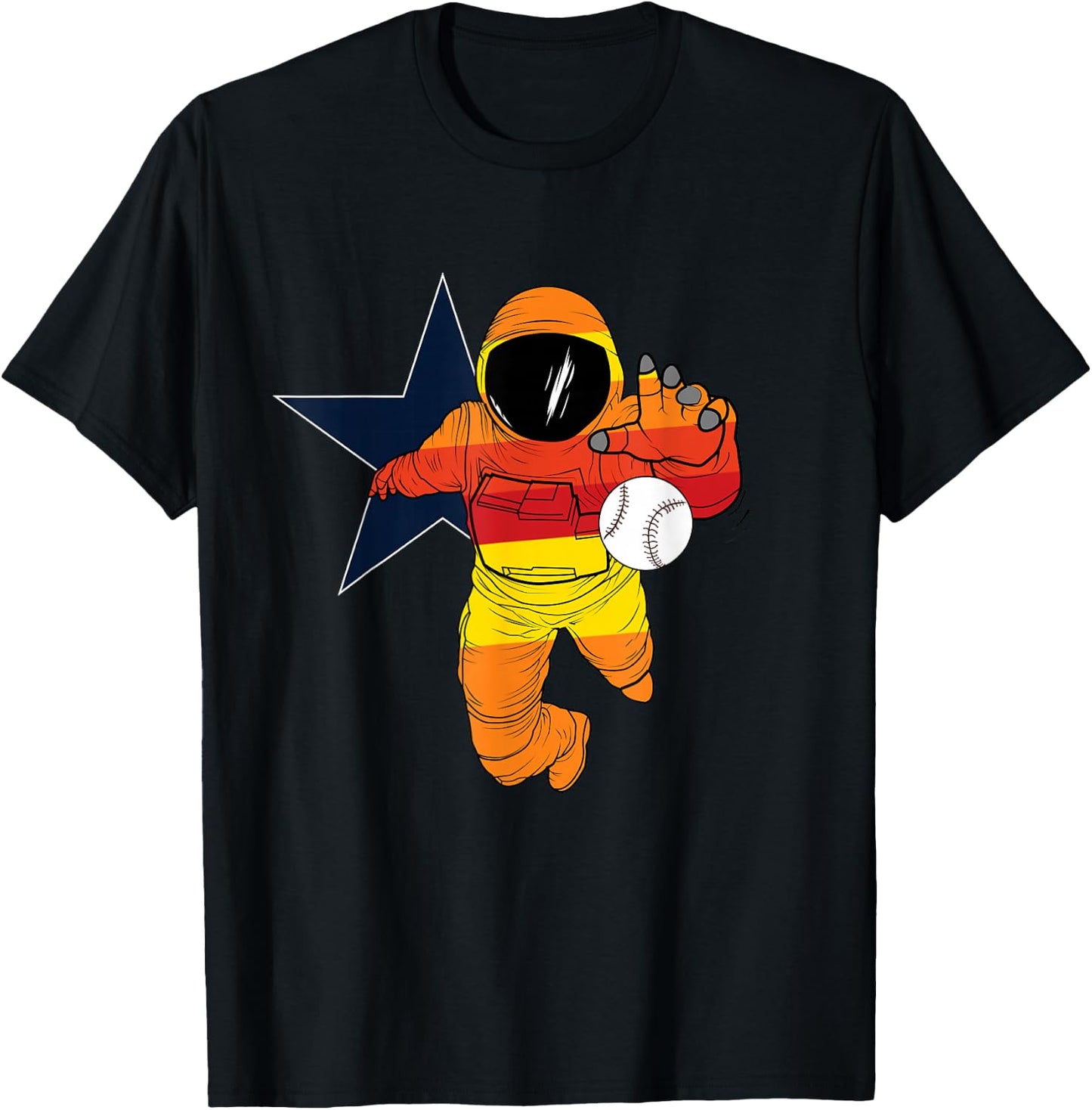Houston Baseball Astronaut Space City T-Shirt - T-Shirt | Black