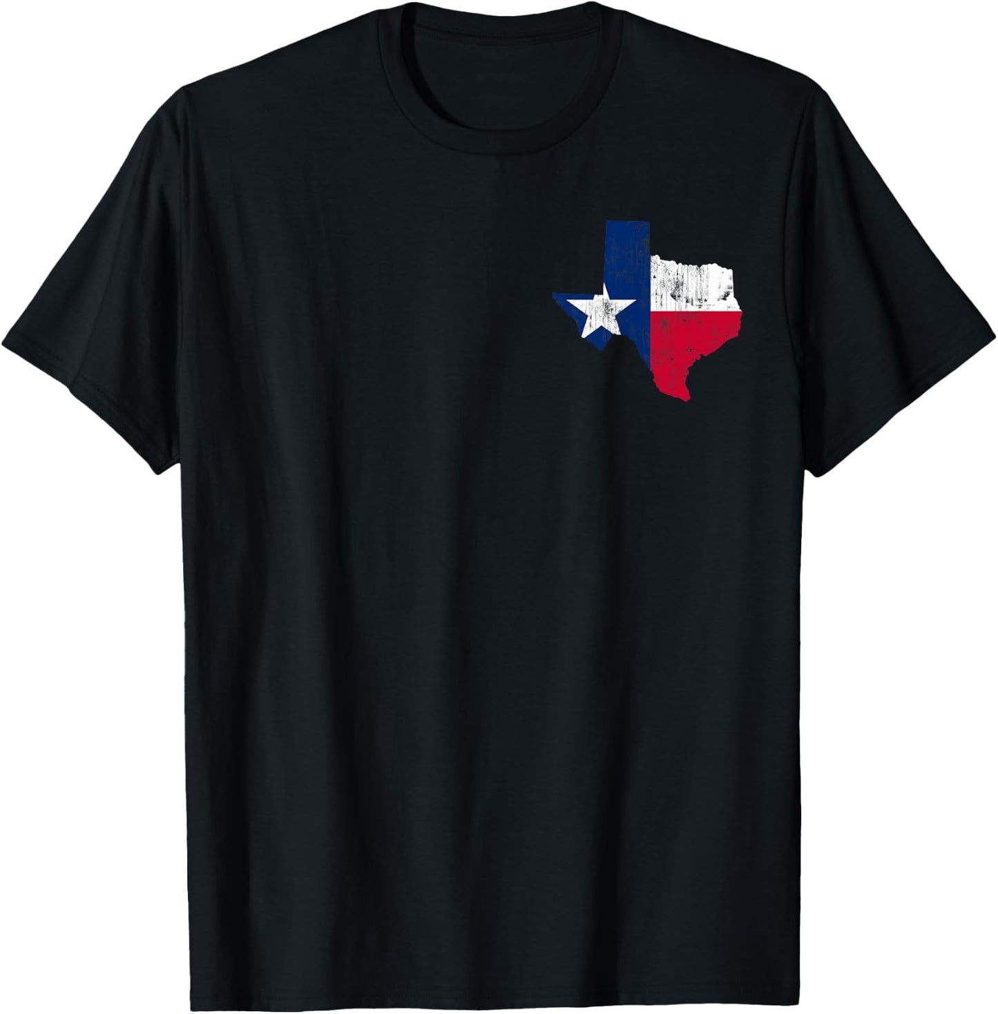 Texas State Flag Map Vintage Distressed T-Shirt - T-Shirt | Black