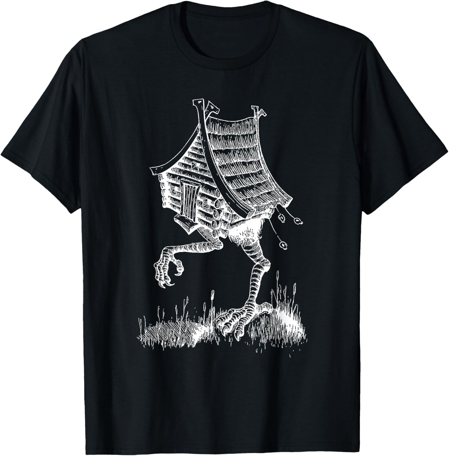 House of Baba Yaga Slavic Folklore Russia Fairy Tale Art T-Shirt - T-Shirt | Black