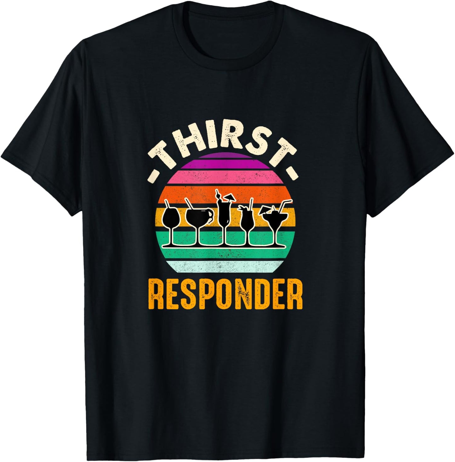 Thirst A Responder Funny Bartender Barman Barkeeper Barista T-Shirt - T-Shirt | Black