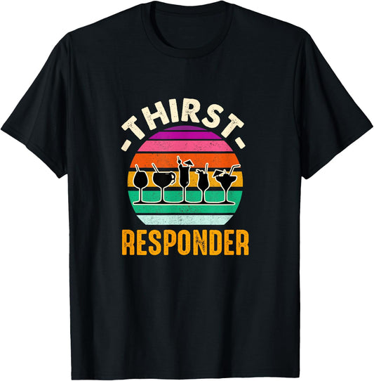 Thirst A Responder Funny Bartender Barman Barkeeper Barista T-Shirt - T-Shirt | Black