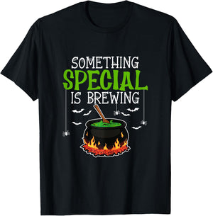 Something Special Brewing Halloween Pregnancy Announcement T-Shirt - T-Shirt | Black