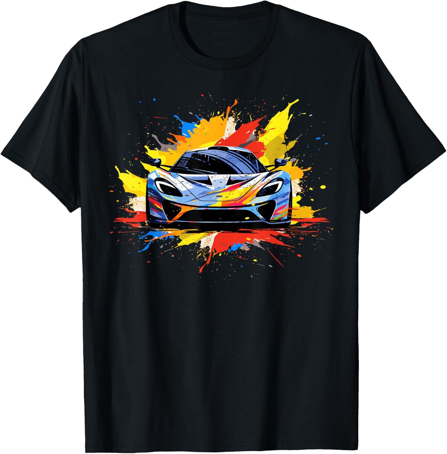 Supercar Exotic Sports Car Concept Poster Style Boys Graphic T-Shirt - T-Shirt | Black